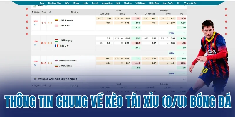 Thông tin chung về kèo Tài xỉu (O/U) bóng đá