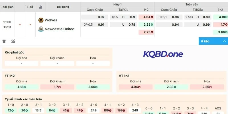 Dự đoán, soi kèo trận Wolves vs Newcastle